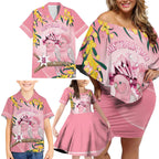 Personalised Galah Australia Day Family Matching Off Shoulder Short Dress and Hawaiian Shirt 26th January Golden Wattle Pink Color - Aussie Hoodie