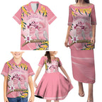 Personalised Galah Australia Day Family Matching Puletasi and Hawaiian Shirt 26th January Golden Wattle Pink Color - Aussie Hoodie