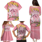 Personalised Galah Australia Day Family Matching Puletasi and Hawaiian Shirt 26th January Golden Wattle Pink Color - Aussie Hoodie