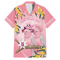 Personalised Galah Australia Day Family Matching Summer Maxi Dress and Hawaiian Shirt 26th January Golden Wattle Pink Color - Aussie Hoodie
