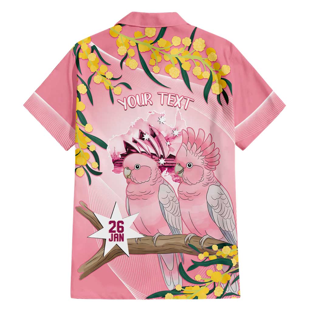 Personalised Galah Australia Day Family Matching Summer Maxi Dress and Hawaiian Shirt 26th January Golden Wattle Pink Color - Aussie Hoodie