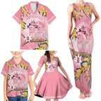 Personalised Galah Australia Day Family Matching Tank Maxi Dress and Hawaiian Shirt 26th January Golden Wattle Pink Color - Aussie Hoodie