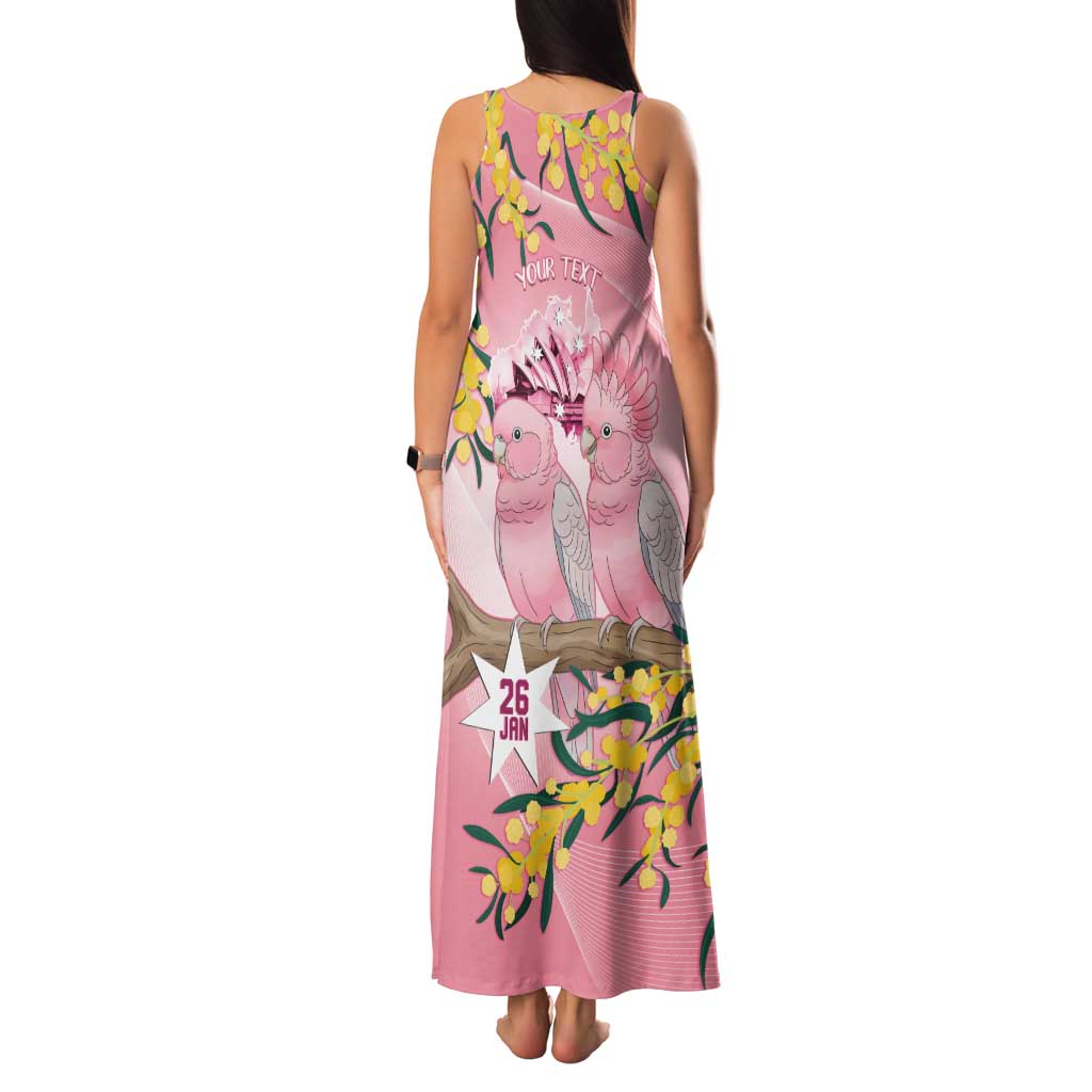 Personalised Galah Australia Day Family Matching Tank Maxi Dress and Hawaiian Shirt 26th January Golden Wattle Pink Color - Aussie Hoodie