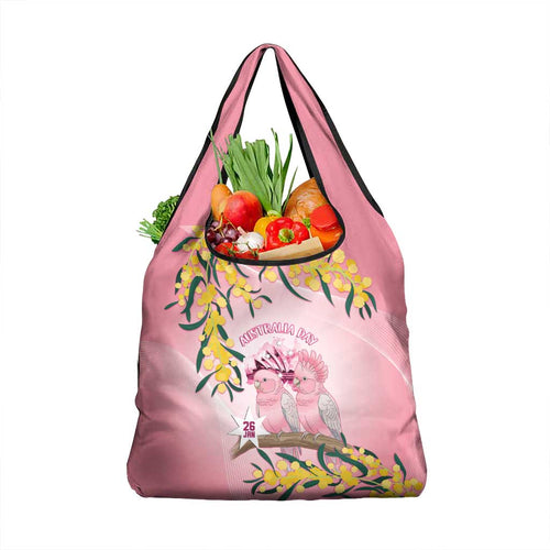 Galah Australia Day Grocery Bag 26th January Golden Wattle Pink Color - Aussie Hoodie