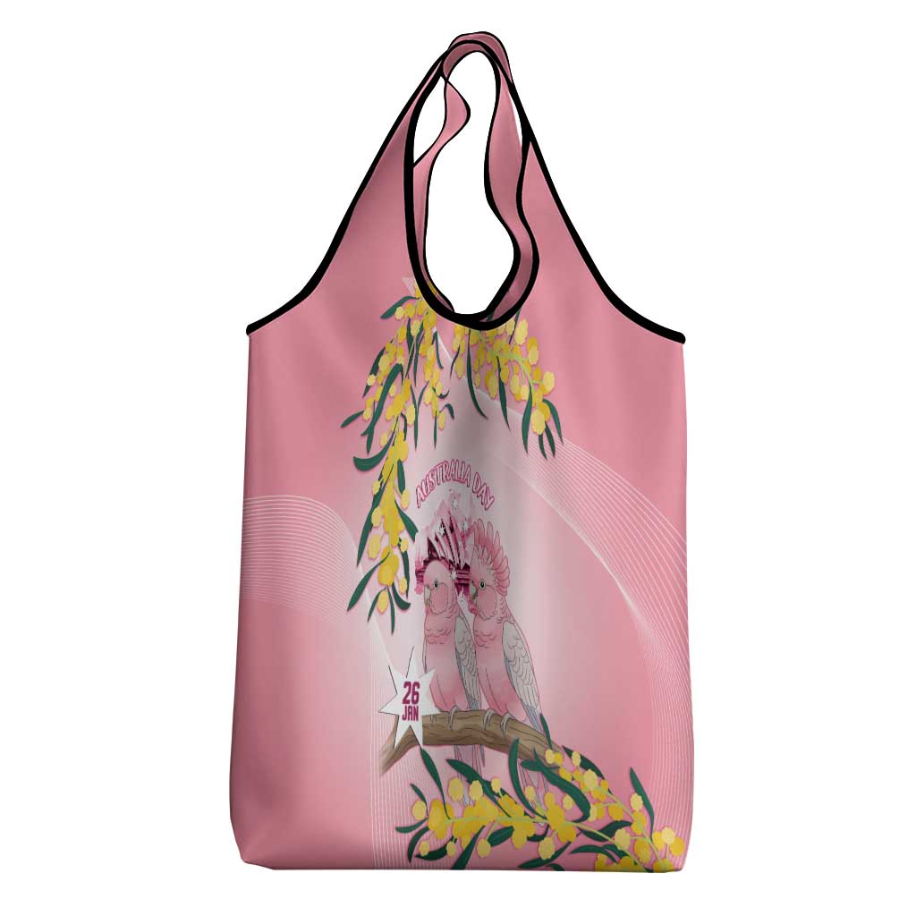 Galah Australia Day Grocery Bag 26th January Golden Wattle Pink Color - Aussie Hoodie