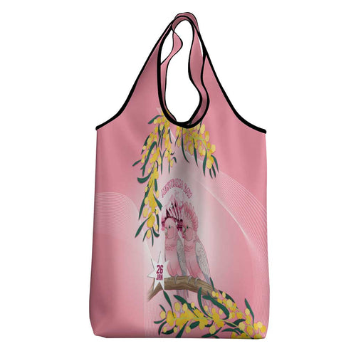 Galah Australia Day Grocery Bag 26th January Golden Wattle Pink Color - Aussie Hoodie