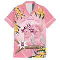 Personalised Galah Australia Day Hawaiian Shirt 26th January Golden Wattle Pink Color - Aussie Hoodie