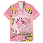 Personalised Galah Australia Day Hawaiian Shirt 26th January Golden Wattle Pink Color - Aussie Hoodie