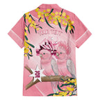 Personalised Galah Australia Day Hawaiian Shirt 26th January Golden Wattle Pink Color - Aussie Hoodie