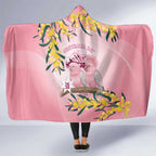 Galah Australia Day Hooded Blanket 26th January Golden Wattle Pink Color - Aussie Hoodie