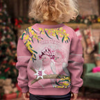 Personalised Galah Australia Day Kid Ugly Christmas Sweater 26th January Golden Wattle Pink Color - Aussie Hoodie