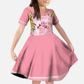 Personalised Galah Australia Day Kid Short Sleeve Dress 26th January Golden Wattle Pink Color - Aussie Hoodie