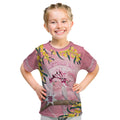 Personalised Galah Australia Day Kid T Shirt 26th January Golden Wattle Pink Color - Aussie Hoodie