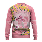 Personalised Galah Australia Day Ugly Christmas Sweater 26th January Golden Wattle Pink Color - Aussie Hoodie