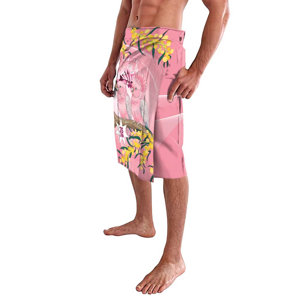 Personalised Galah Australia Day Lavalava 26th January Golden Wattle Pink Color - Aussie Hoodie