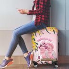 Galah Australia Day Luggage Cover 26th January Golden Wattle Pink Color - Aussie Hoodie