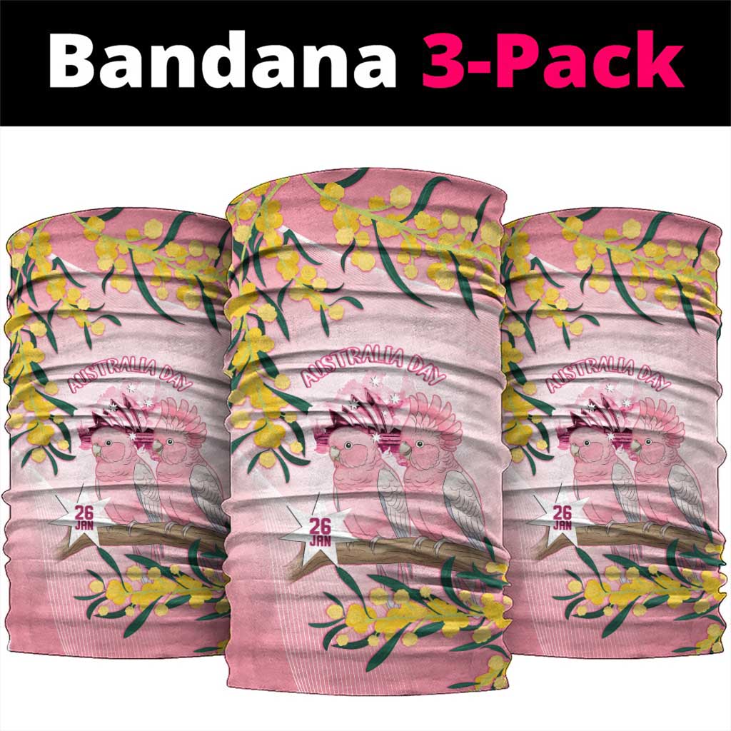 Galah Australia Day Neck Gaiter 26th January Golden Wattle Pink Color - Aussie Hoodie