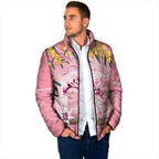Personalised Galah Australia Day Padded Jacket 26th January Golden Wattle Pink Color - Aussie Hoodie