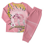 Personalised Galah Australia Day Christmas Pajama Set 26th January Golden Wattle Pink Color - Aussie Hoodie