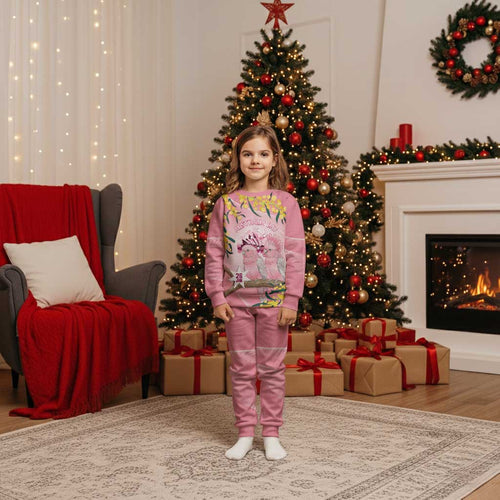 Personalised Galah Australia Day Christmas Pajama Set 26th January Golden Wattle Pink Color - Aussie Hoodie