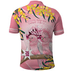Personalised Galah Australia Day Polo Shirt 26th January Golden Wattle Pink Color - Aussie Hoodie