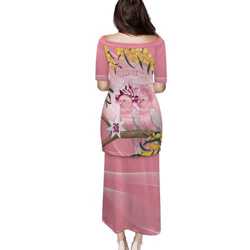 Personalised Galah Australia Day Puletasi 26th January Golden Wattle Pink Color - Aussie Hoodie