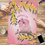 Galah Australia Day Puzzle 26th January Golden Wattle Pink Color - Aussie Hoodie