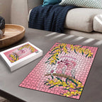 Galah Australia Day Puzzle 26th January Golden Wattle Pink Color - Aussie Hoodie