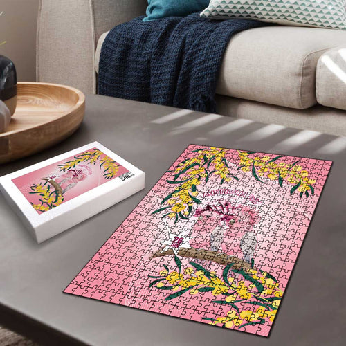 Galah Australia Day Puzzle 26th January Golden Wattle Pink Color - Aussie Hoodie