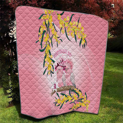 Galah Australia Day Quilt 26th January Golden Wattle Pink Color - Aussie Hoodie