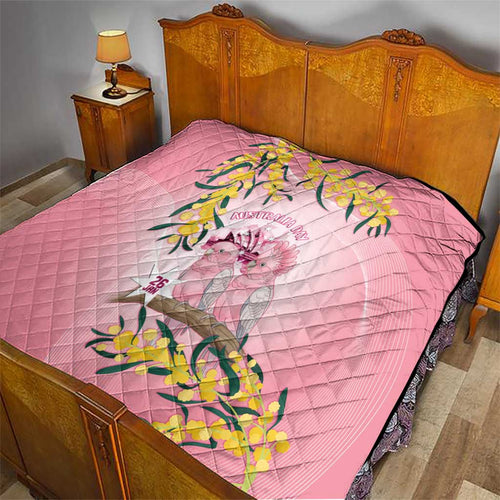 Galah Australia Day Quilt 26th January Golden Wattle Pink Color - Aussie Hoodie