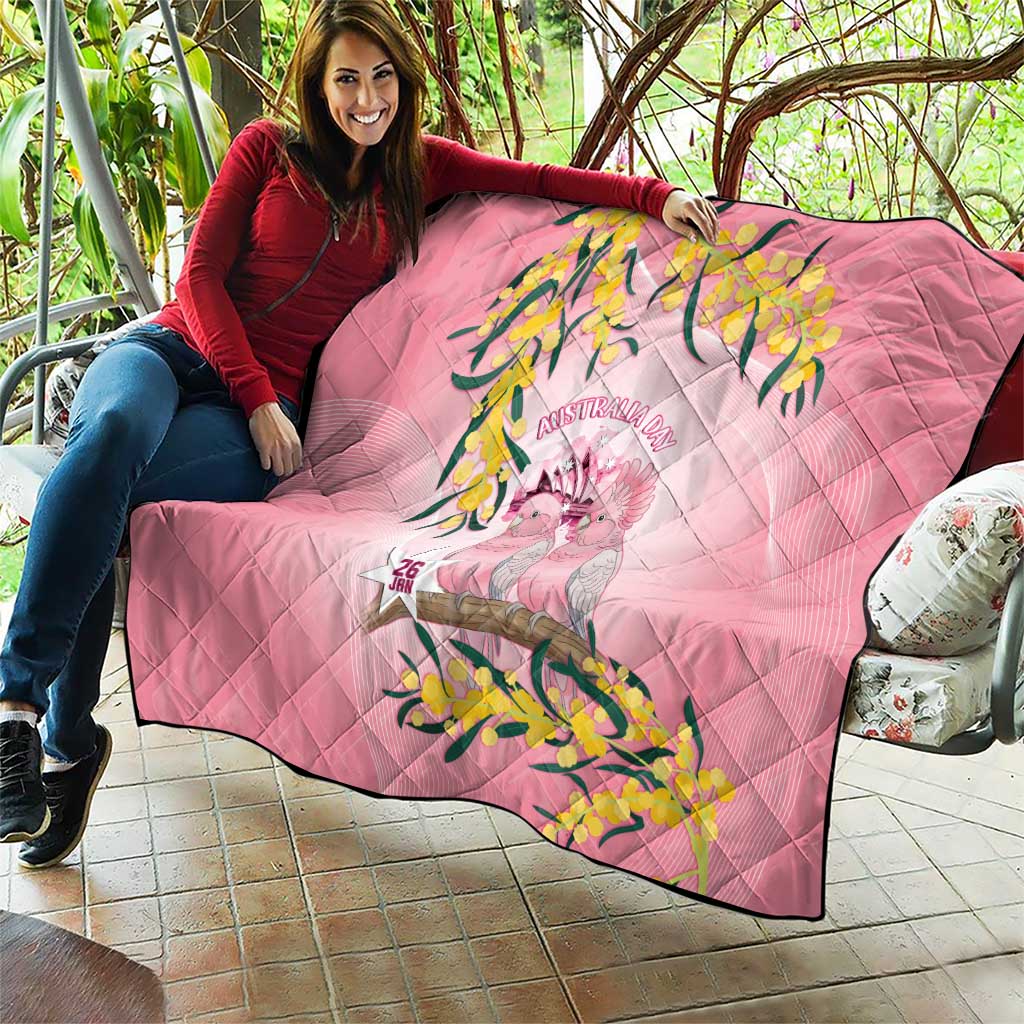 Galah Australia Day Quilt 26th January Golden Wattle Pink Color - Aussie Hoodie