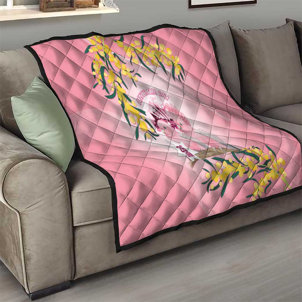 Galah Australia Day Quilt 26th January Golden Wattle Pink Color - Aussie Hoodie