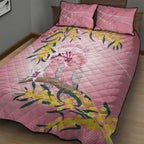 Galah Australia Day Quilt Bed Set 26th January Golden Wattle Pink Color - Aussie Hoodie