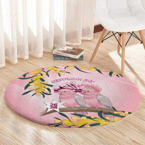 Galah Australia Day Round Carpet 26th January Golden Wattle Pink Color - Aussie Hoodie