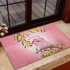 Galah Australia Day Rubber Doormat 26th January Golden Wattle Pink Color - Aussie Hoodie