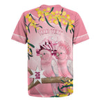 Personalised Galah Australia Day Rugby Jersey 26th January Golden Wattle Pink Color - Aussie Hoodie