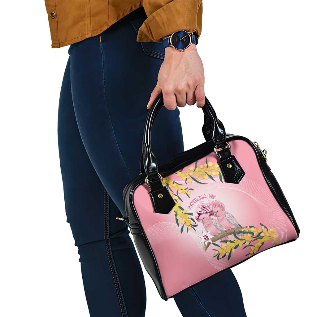 Galah Australia Day Shoulder Handbag 26th January Golden Wattle Pink Color - Aussie Hoodie