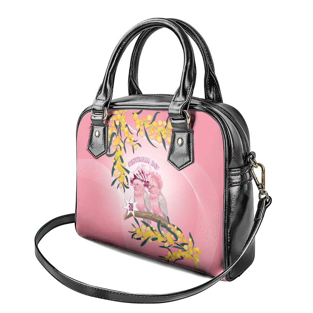 Galah Australia Day Shoulder Handbag 26th January Golden Wattle Pink Color - Aussie Hoodie