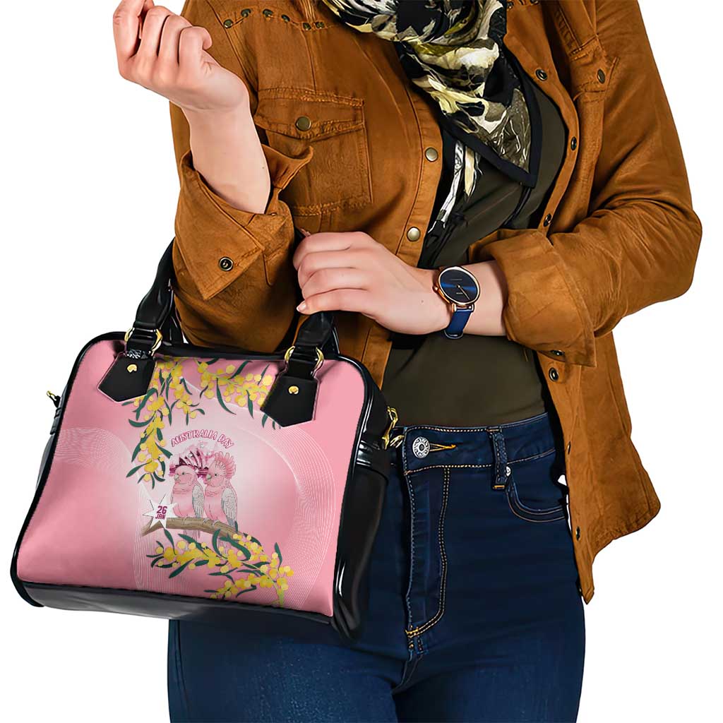 Galah Australia Day Shoulder Handbag 26th January Golden Wattle Pink Color - Aussie Hoodie