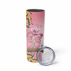 Personalised Galah Australia Day Skinny Tumbler 26th January Golden Wattle Pink Color - Aussie Hoodie