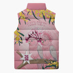 Personalised Galah Australia Day Sleeveless Puffer Jacket 26th January Golden Wattle Pink Color - Aussie Hoodie