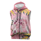Personalised Galah Australia Day Sleeveless Zip Hoodie 26th January Golden Wattle Pink Color LT14