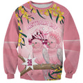 Personalised Galah Australia Day Sweatshirt 26th January Golden Wattle Pink Color - Aussie Hoodie