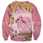 Personalised Galah Australia Day Sweatshirt 26th January Golden Wattle Pink Color - Aussie Hoodie