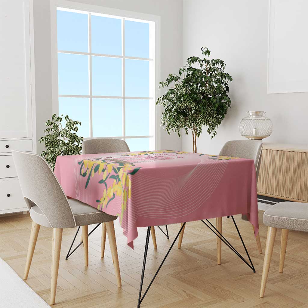 Galah Australia Day Tablecloth 26th January Golden Wattle Pink Color - Aussie Hoodie