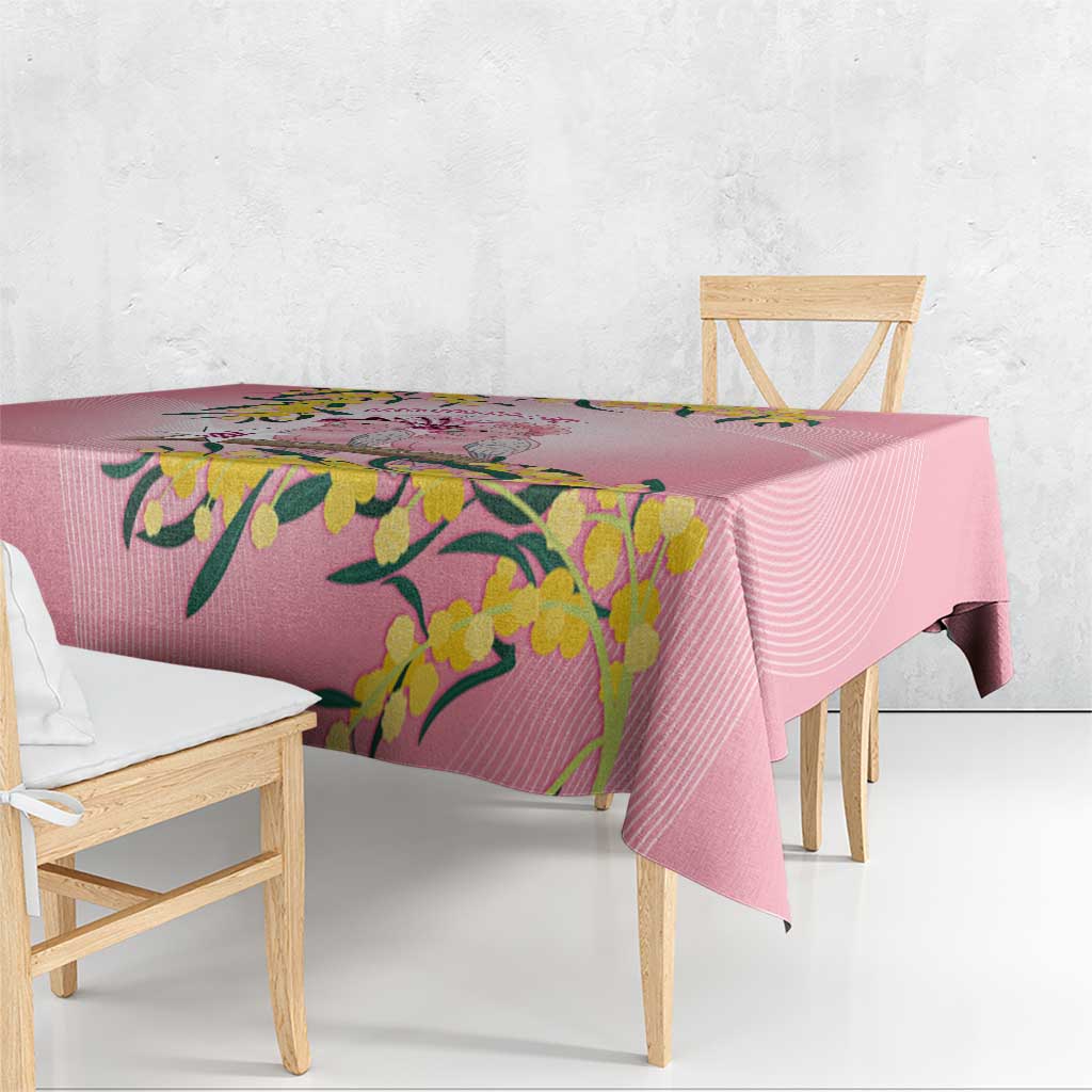 Galah Australia Day Tablecloth 26th January Golden Wattle Pink Color - Aussie Hoodie