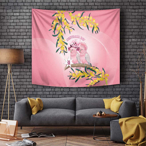 Galah Australia Day Tapestry 26th January Golden Wattle Pink Color - Aussie Hoodie