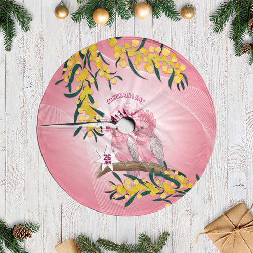 Galah Australia Day Tree Skirt 26th January Golden Wattle Pink Color - Aussie Hoodie
