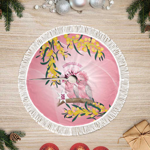 Galah Australia Day Tree Skirt 26th January Golden Wattle Pink Color - Aussie Hoodie